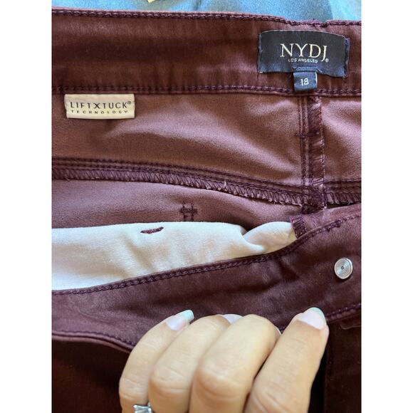 NYDJ Lift Tuck Pants Women’s Size 18 Sculpting Slimming Tech Burgundy - Picture 3 of 7
